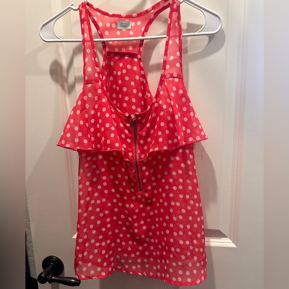 Pink Polkadot Blouse / Size Small - Picture 2 of 2